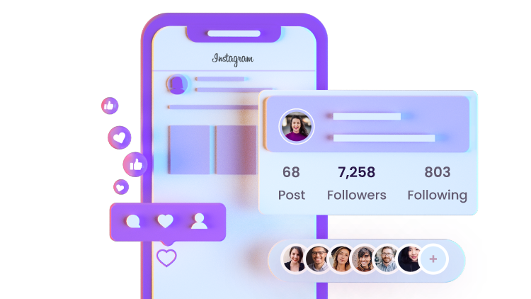 Profilo Instagram che mostra un aumento delle interazioni dopo l'uso del servizio di follower gratis